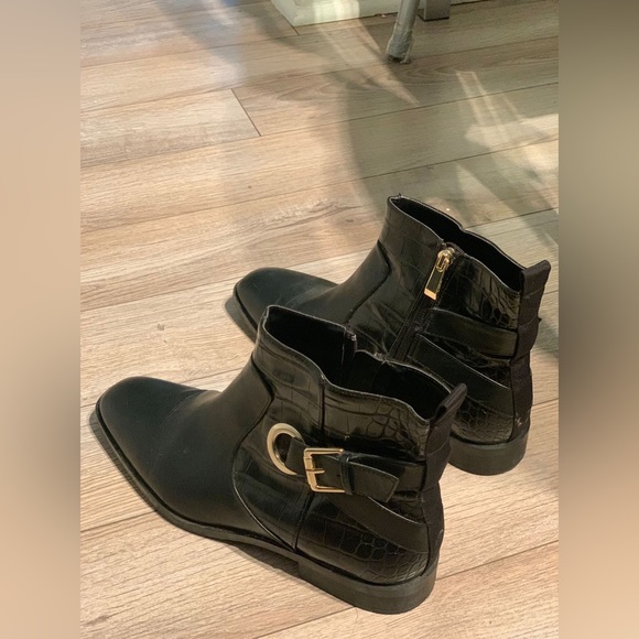 SOLD— Zara Pair of black leather shoes ( boots/ boutine) - Picture 5 of 6